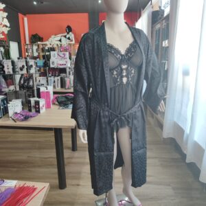 kimono schwarz mit leopardenmuster große größen